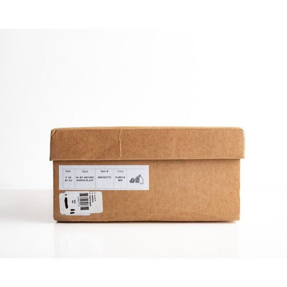 Anthropologie Womens Raffia Platform Ankle Tie Sandals US 9 EU 40 Purple NWB - Picture 9 of 9